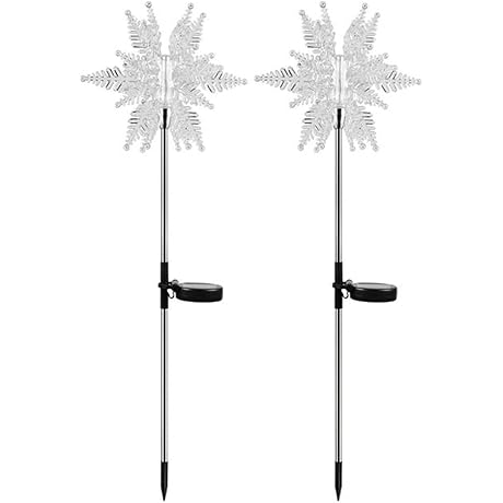 Aolyty Solar Snowflakes Stake Light