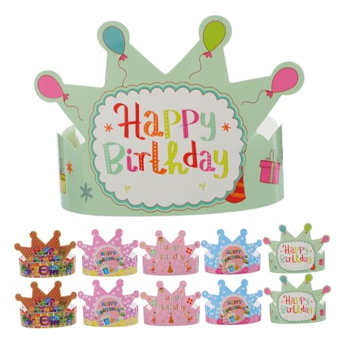 NUOBESTY Corone Decorative Per Cappelli Da Compleanno Per Bambini E Bambine Set Di Copricapi Per Feste in Carta Di Colori Assortiti