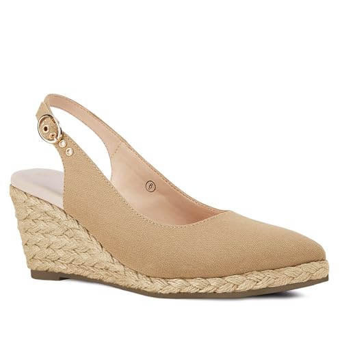 Image of Juliet Holy Womens Wedge Sandals Espadrilles Closed Toe Slingback Buckle Strap Comfortable Casual Summer Wedges Shoes