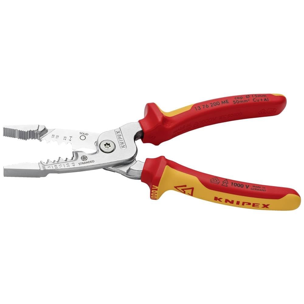 Knipex Pince électrique 5 en 1 modèle métrique chromée isolées par gaines bi-matière, certifiées VDE 200 mm, 13 76 200 ME