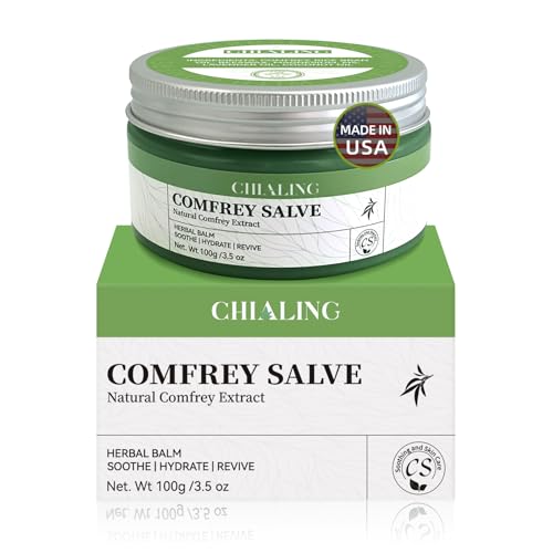 Handmade Organics Comfrey Salve 3.5oz Natural Herbal Balm for Bones Muscles Joints Knees & Skin - Made In USA - Handcrafted with Slow-Infused Herbs & Mineral-Rich Ingredients for Daily Skin