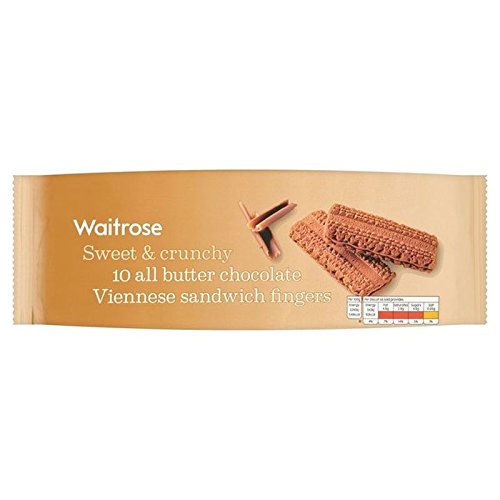 All Butter Chocolate Viennese Biscuits Waitrose 150g (Pack of 2)