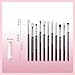 Jessup Eye Makeup Brushes Set Professional 15pcs with Eyeshadow Blending Concealer Eyebrow Eyliner Brush (Pearl Black/Silver)
