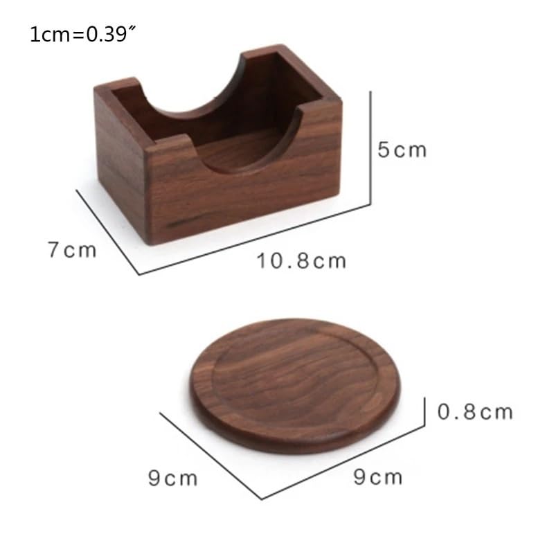 sous-Verres en Bois de Noyer, napperons décoratifs Ronds résistants à la Chaleur, Tapis de Boisson, Table de Cuisine à Domicile, Coussin de Tasse de thé et de café, 6 pièces