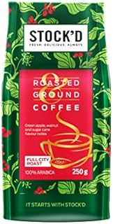STOCK'D Medium Roast Ground Coffee 250g, 100% Arabica Single Origin Full City Roast, Vietnamese Ground Coffee Beans, Full Bodied Barista Coffee - Strength 3/5