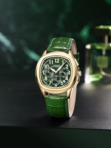 Image of French Connection Megachron | Green Dial | Green Leather Strap | Watch for Men - FCD5NL