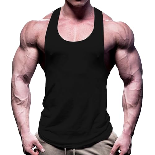 ZUEVI Men’s Tank Top Workout Y-Back Gym Muscle Tee Shirts Sleeveless Printed Flag T-Shirt2