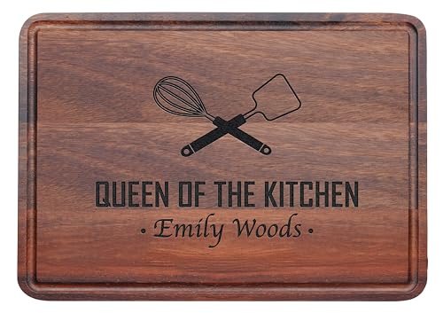 Product Image of the Customized Mom, Grandma Cutting Board Gifts for Mothers Day, Personalized Queen of The Kitchen Gifts, Custom Christmas Gift for Mama, Grandma, Sister, Wife, Birthday, Anniversary Wooden Gift