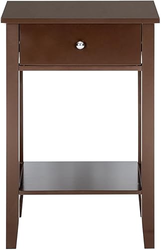 Miniatura 7 de Mesa decorativa de madera para sala de estar, mesa auxiliar de granja con cajón, mesa auxiliar rústica con estante de almacenamiento para espacios