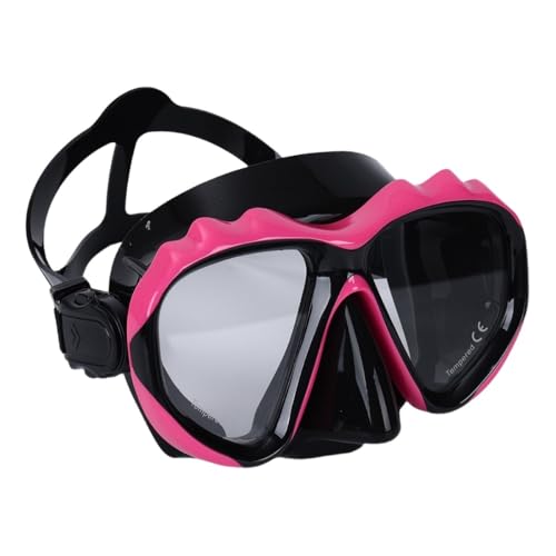 KIEHUAダイビングマスク 水中マスク 度入り 近視対応 曇り止め 液体シリコーン PC 強化ガラス 180° 広視野 3D フィット 調節可能バックル 男女兼用 (-0~-6.0) (-2.0,ブラックピンク)