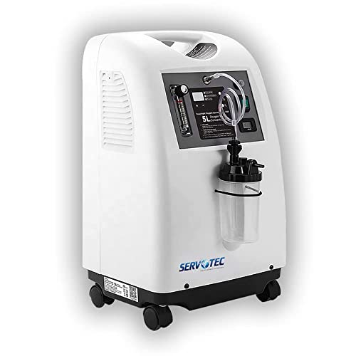 SERVOTECH Oxygen Concentrator 5L (0.5-5 Liter Per Minute) | Oxygen Concentration Purity 93% ? 3% at Full 5 LPM | 1 Year Replacement Warranty