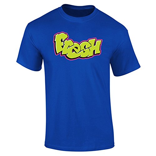 Mens Fresh Graffiti Spray Prince Style T-Shirt Royal Blue (L)