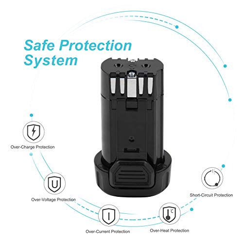Lotive 2 Packs 8V 1500mAh Lithium-ion Battery Replace for Dewalt 8V Battery DCB080 and Fit for Dewalt DCB095 DCF680 DCF680G2 DCF680N1 DCF680N2 DCF682 DCL023 DW4390 with one charger