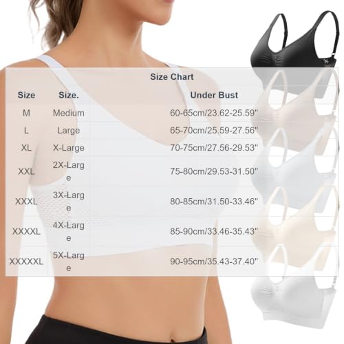 Breathable Anti-Sagging Sports Bras for Women No Underwire Soft Bra White - image 3
