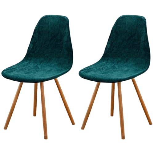 Highdi Fundas para Sillas de Comedor Elásticas, 6 Piezas Fundas Sillas Ajustables Terciopelo Funda de Silla Nordica Cocina Verde Fundas para Silla Protectoras de Sillas Escandinavas