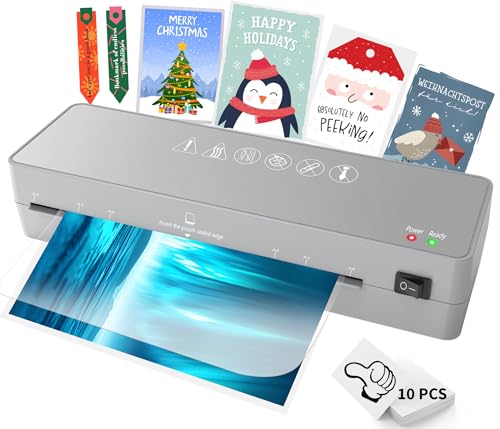 MAXDONE A4 Laminator, Thermal Laminator Machine A4 with Laminating Pouches, Laminators with NTC Technology, Smooth No-Bubble Anti-Jam, Fast Warm-Up, 80-100 Micron, Compact for Home, Office, School