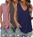 KKJ 3 Pack Womens Tank Tops 2026 Summer Vacation Outfits V Neck Loose Fit Sleeveless Casual Shirts Fashion Clothes
