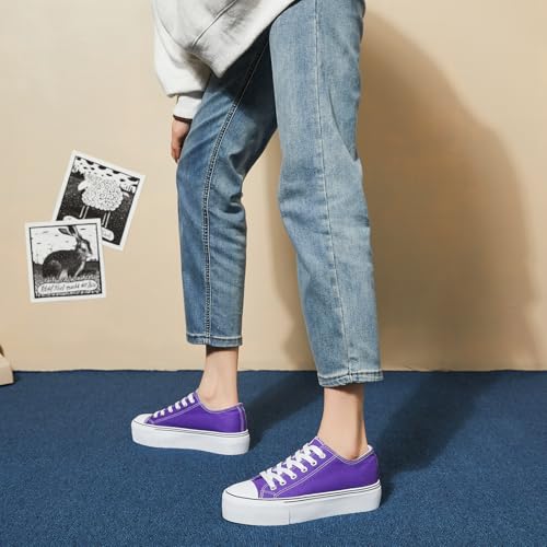 Image of hash bubbie Womens Platform Canvas Sneakers Tennis Shoes | low top non Slip on walking breathable casual comfortable fashion lace up