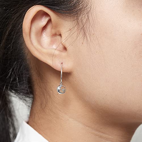 Boma Jewelry Sterling Silver Moon & Star Mismatched Pull Through Hoop Earrings3