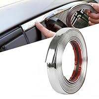 Eulihent Chrom Zierleiste Auto Chromleiste 20mm x 5m Zierleisten Selbstklebend Chromzierleiste Universal Silber Wandleisten mit Schutzfolie für Auto Karosserie Fenster Außen Dekoration