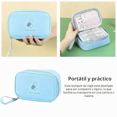 Miniatura 3 de Jeyorzy 1pcs Botiquin Viaje, Kit Primeros Auxilios, Botiquin Coche, Mini Vacío Botiquíns De Primero Auxilios, Bolsa De Medicina Portátil, Mini Kit Primeros Auxilio Viaje, Botiquins Pequeño, Azul