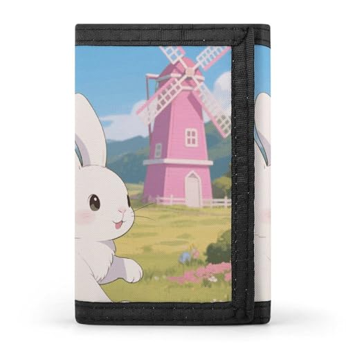 Wallet for Men - Slim Trifold Wallet, European Rabbit Money Clip, Coin Purse with 8 Credit Card Holder