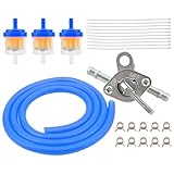 PowerMotor 3/16 Inch Gas Fuel Line Filter Hose Universal Petrol Switch Kit,Replacement for GY6 139QMB 157QMJ Taotao SSR Apollo Dirt ATV Go Kart Quad Moped Scooter Pack Pocket Bike Blue