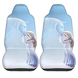 カーシートカバー アナと雪の女王 ２枚セット 前席用 軽 防汚 気性 洗える 普通車 適用 フロント 軽自動車 シートカバー 背面フルカバー ブラック 運転席 助手席 車用 シート カバー