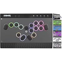JZW-Shop Leverless Aracde Stick C16S, All-Button Arcade Controller for Switch, PC, PS4, PS3, Steam Deck, Arcade Fight Stick with Turbo & Custom RGB, Supports Hot-Swap & SOCD