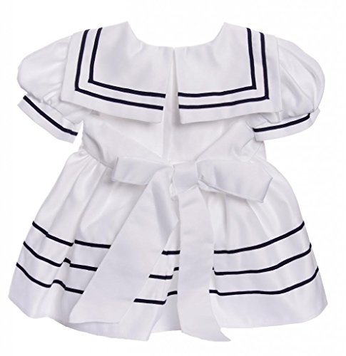 White Girl Sailor Dress with Navy Blue Strip (US, Age, 3 Years, White)3