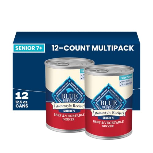 Image of Blue Buffalo Homestyle Recipe Beef Senior Wet Dog Food, 12.5 oz, 12 ct