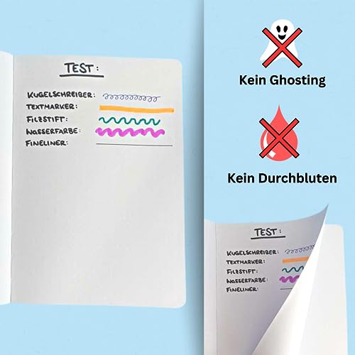 Schloss Planner A5 Bullet Journal | 180 g/m² extra dickes Bambus Papier | 160 Seiten | Gepunktet/Dot Grid | Nachhaltiges Notizbuch/Tagebuch | Silberner Buchschnitt (Biene, Lavendel)