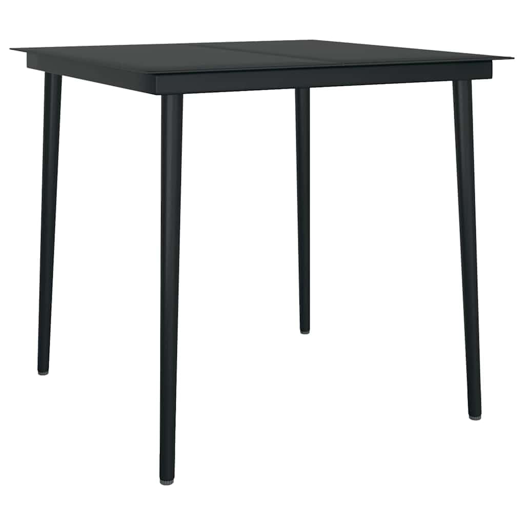 3-częściowy zestaw ogrodowy do jadalni, brązowy polirattan, ze szklanym blatem, stół 80 x 80 cm, zestaw mebli outdoorowych na balkon i taras, odporny na promieniowanie UV, łatwy w pielęgnacji