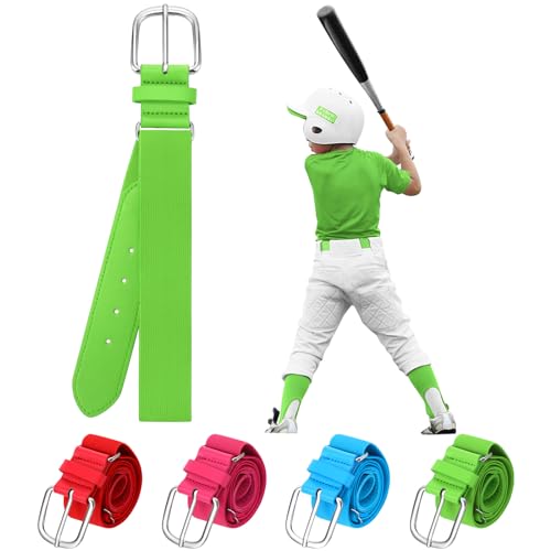 Panitay Youth Baseball/Softball Belt PU Leather Elastic Adjustable Uniform Belt Waist Belt for Boys Girls Youth