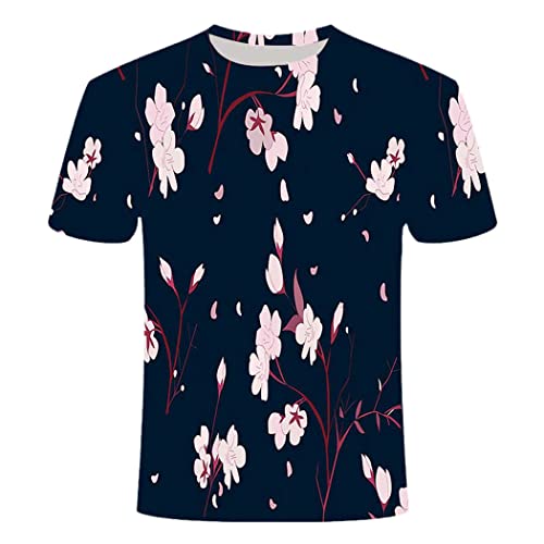 T-shirt d'été décontracté C-93 imprimé 3D hip-hop taille L en tissu respirant pour homme et femme