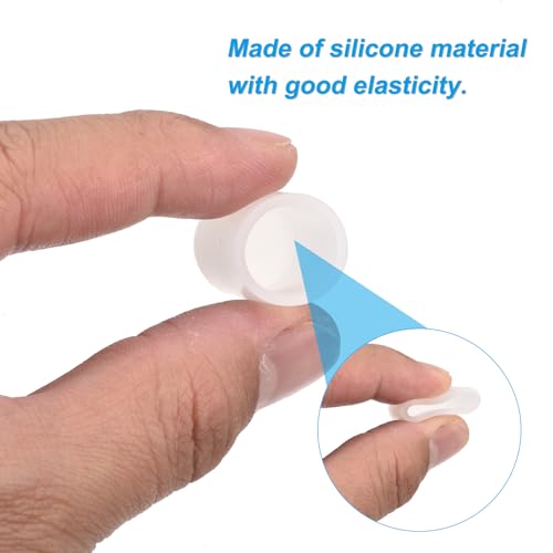Image of uxcell 18Pcs Silicone End Caps, 14mm(9 /16 inch) ID 20mm(25 /32 inch) Height Round Rubber Elastic Screw Thread Protectors Soft Flexible Screw Bolt Covers Caps for Metal Tube Rod Bolt, Clear