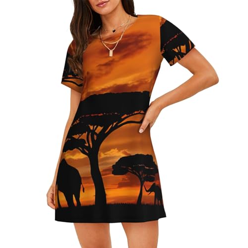 Chemise de nuit éléphant femme en coton doux taille S au XXL