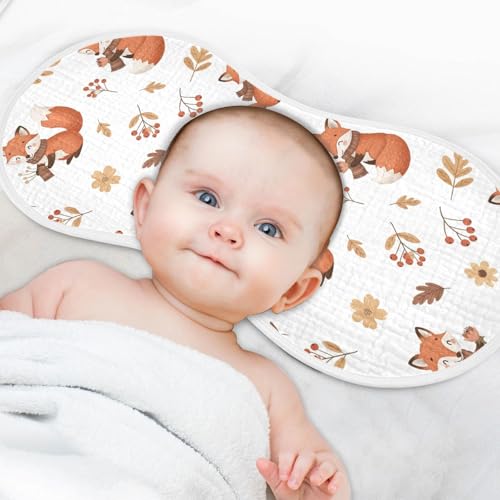 2 Pack Muslin Burp Cloths Squirrel Berries Fall Cotton Baby Burp Cloths Ultra Absorbent Burping Cloth Soft Spit Up Rags for Baby Boys Girls 22"x11"4