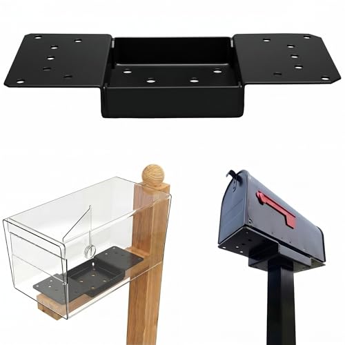 Mailbox Mounting Bracket Universal Plate for Post Mount Mailboxes Wood or Hollow Posts Mailbox Mounting Plate for Most Post Mounted Mailboxes with Holes at The Bottom
