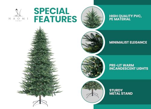 Lujan-65ft-Prelit-Aritificial-Christmas-Tree-with-921-Branch-Tips-500-Warm-Lights-and-Metal-Stand-48-Wide-Realistic-Nordic-Christmas-Tree-with-Lights-by-Naomi-Home Lujan 65ft Prelit Aritificial Christmas Tree with 921 Branch Tips 500 Warm Lights and Metal Stand 48 Wide Realistic Nordic Christmas Tree with Lights by Naomi Home