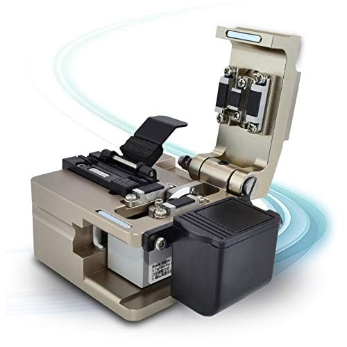 SUWOLF FTTH High Precision Optical Fiber Cleaver 16 Surface Blade Fiber Cutter Tool for 250μm 900μm 3.0mm Indoor Fiber Splicing with 4in1 Holder & Scrap Collector(OFC-21NA)