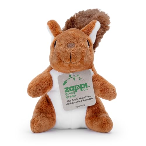 Zappi Co Eichhörnchen Kuscheltier (15 cm) – 100% recyceltes, umweltfreundliches Plüschtier – superweich & anschmiegsam – für Neugeborene, Babys & Kleinkinder