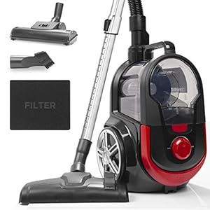Duronic VC7020 Bagless Cylinder Vacuum Cleaner 2.5L 800W with HEPA Filter Crevice Tool Floor and Turbo Brush Lightweight Cyclonic Dry Bagless Vacuum Cleaners for Carpet Hard Floor Pet Hair Allergies