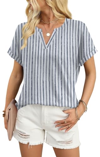 Image of WIHOLL Womens Blouses Spring Tops Short Sleeve Shirts Dressy Casual Summer Vacation Fashion Clothing 2026