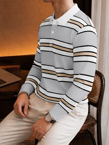 Image of Noble Monk Men's Polycotton Regular Fit Full Sleeves Polo T-Shirt