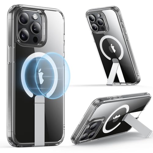 ESR for iPhone 15 Pro Case with Kickstand Military-Grade Shockproof Protection Magnetic Fully Adjustable Flickstand Phone Case Compatible with MagSafe Accessories Boost Series Clear