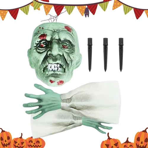 Esqueleto para decoración de Halloween | Esqueleto rompedor de Tierra - Decoración Realista para casa embrujada, jardín, Puerta Delantera, Valla, césped