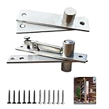 Zxfuture Door Pivot Hinges Heavy Duty Pivot Hinge for Wood Door, Stainless Steel Hidden Door Hinge for Secret Door, with 360 Degree Rotation, Invisible Pivot Door Hardware for Bookshelf.