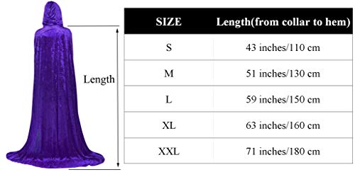 Aricy Unisex Hooded Cape Long Velvet Cloak with Hood Halloween Christmas Cosplay Costumes 43-71inches - Image 4