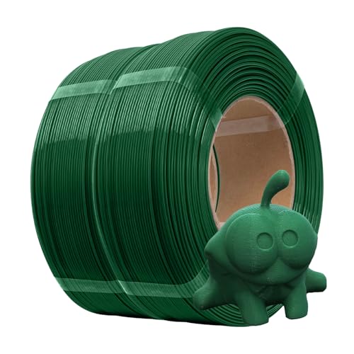 Image of eSUN PLA+ Refilament 1.75mm, 3D Printer Refill PLA Plus, 1KG per Roll, 2 Rolls Spoolless 3D Printing Filament for 3D Printers,Pine Green